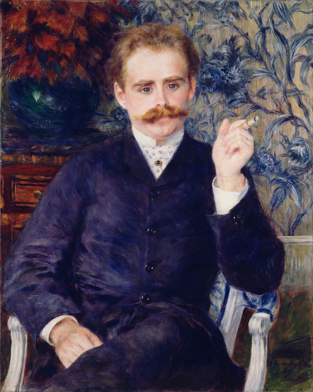 Renoir's 1881 portrait of Irène's uncle Albert Cahen d'Anvers seated indoors with a cigarette